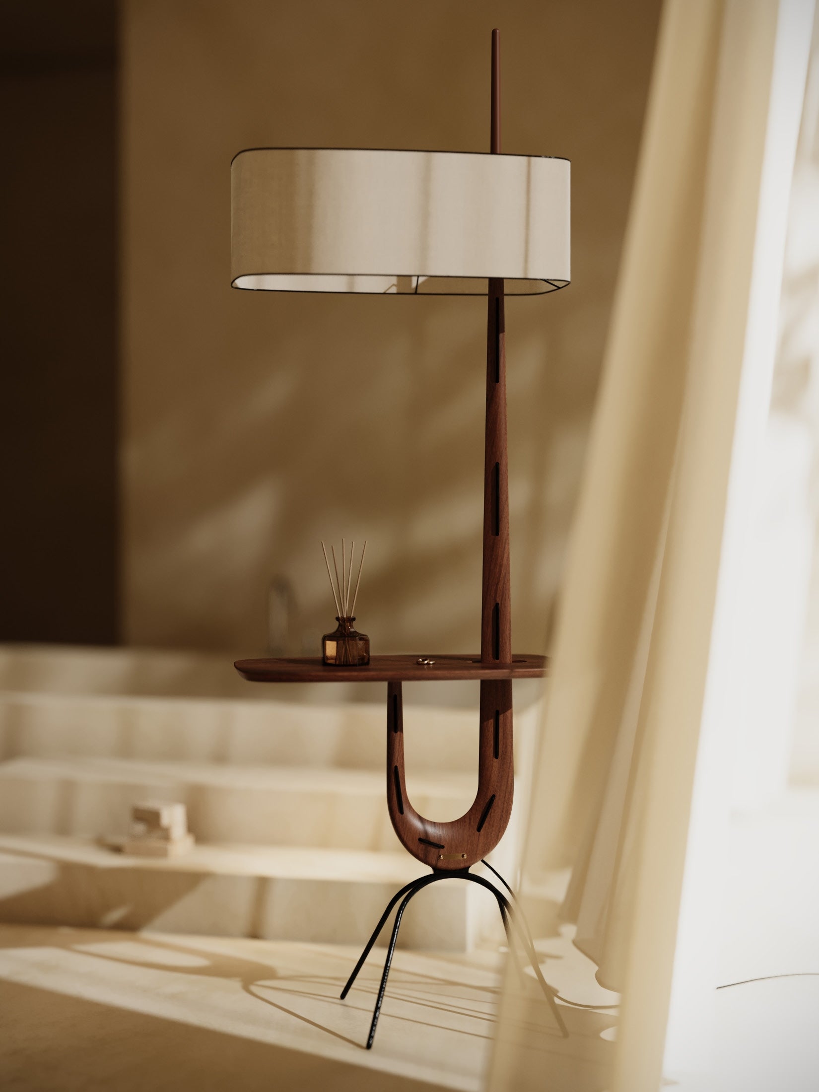 The Walnut Shelf Lamp