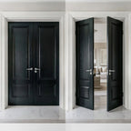 Double Panelled Double Doors - Dark Stained
