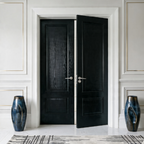 Double Panelled Double Doors - Dark Stained
