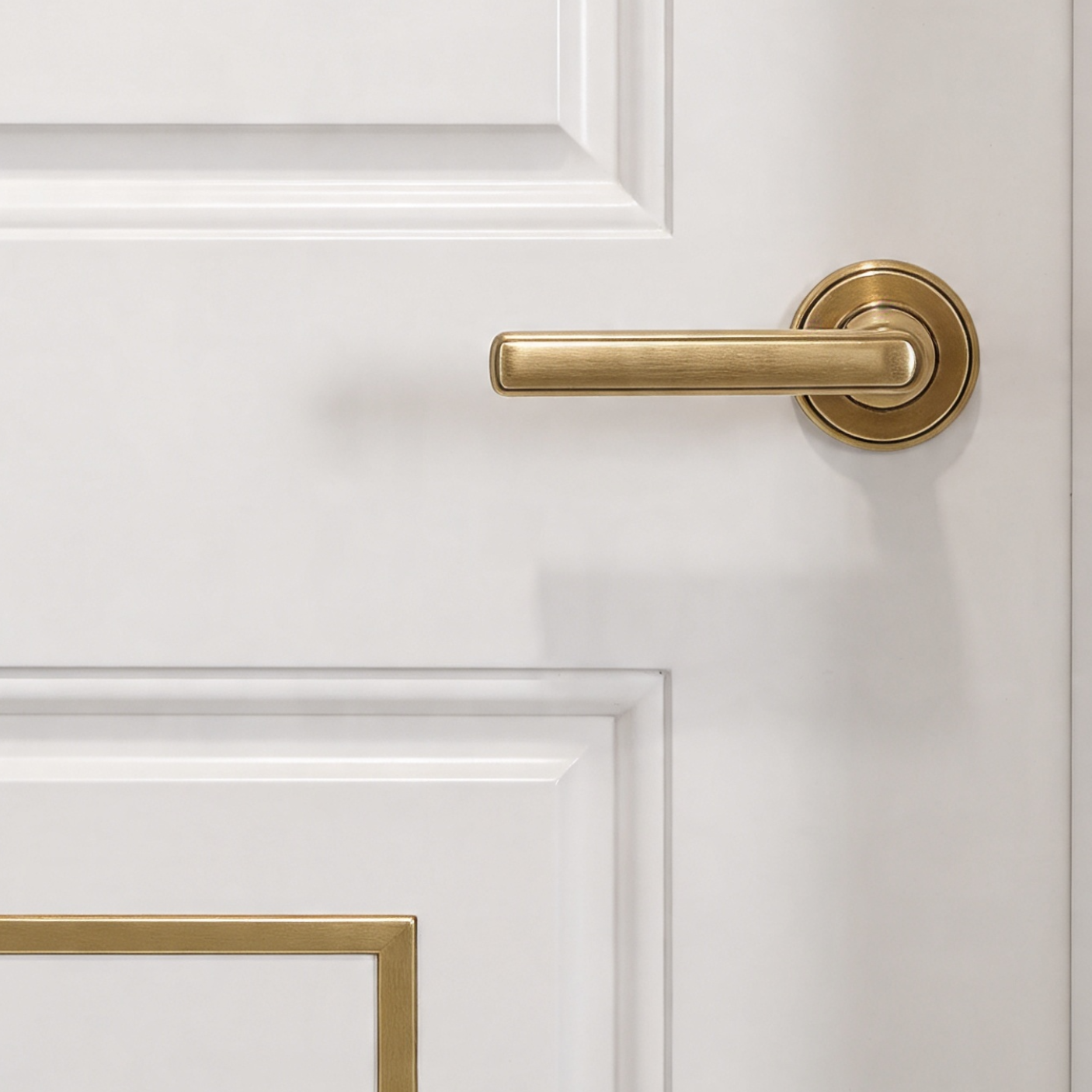 Panel Outline Trim on White Door