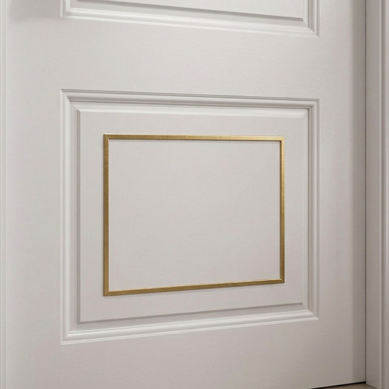 Panel Outline Trim on White Door