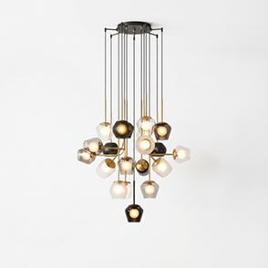 Modern Cluster Pendant Light – Brass & Glass