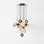 Modern Cluster Pendant Light – Brass & Glass