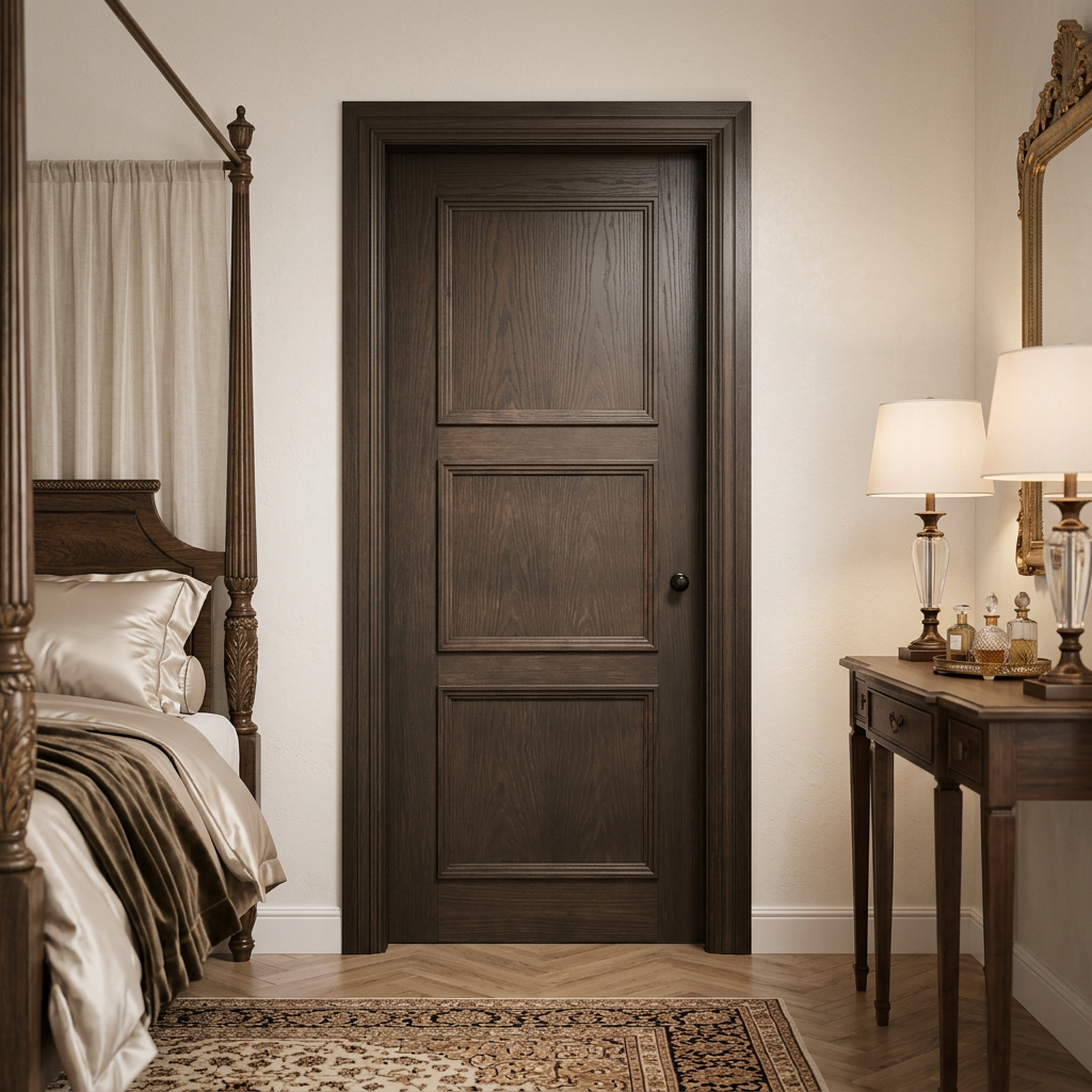 Triple-Panelled Stained Wood