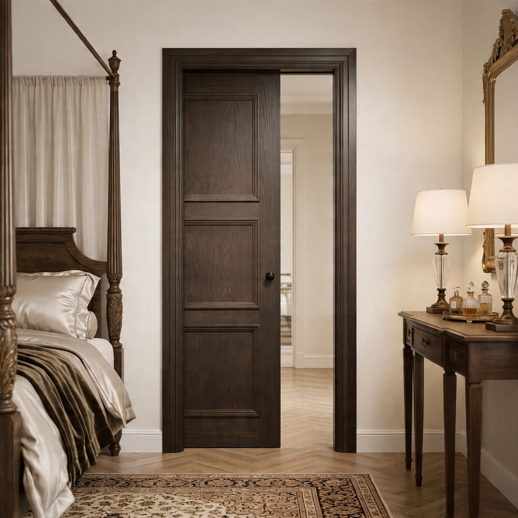 Triple-Panelled Stained Wood
