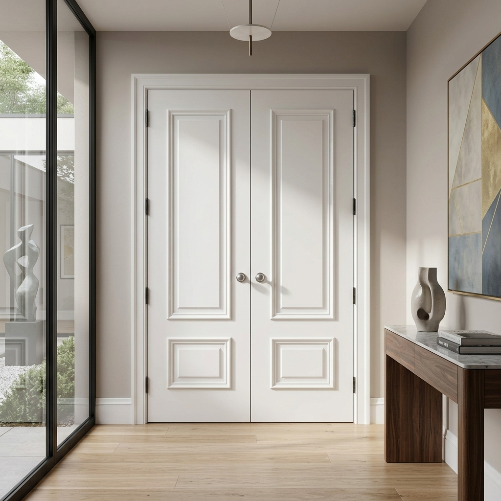 Triple Panelled Double Doors - Solid Painted