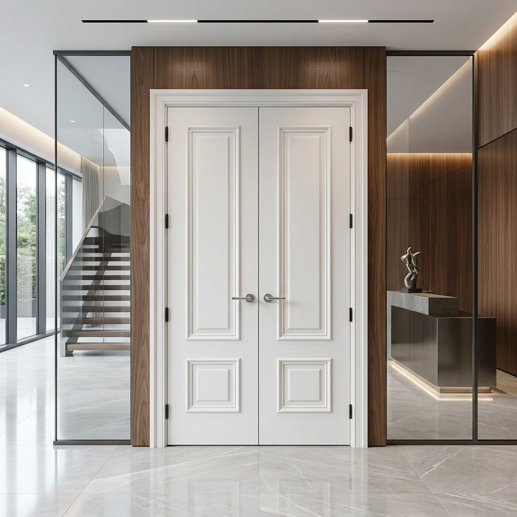 Triple Panelled Double Doors - Solid Painted