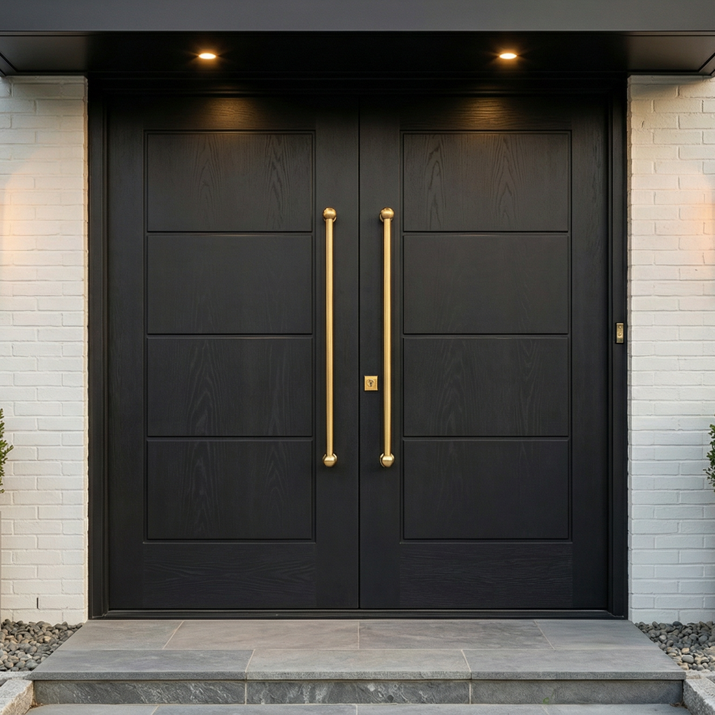 Ebony Double with Brass Round-Bar Pulls