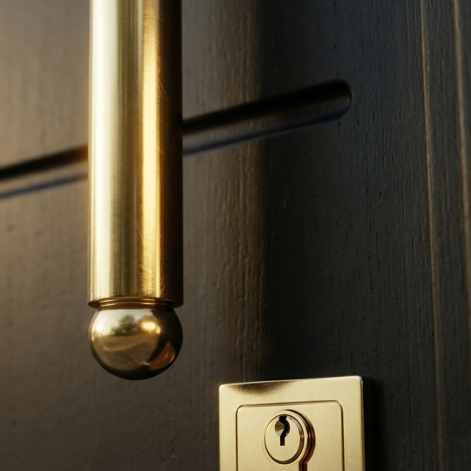 Ebony Double with Brass Round-Bar Pulls