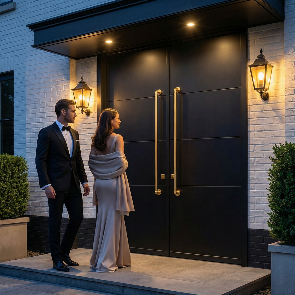Ebony Double with Brass Round-Bar Pulls