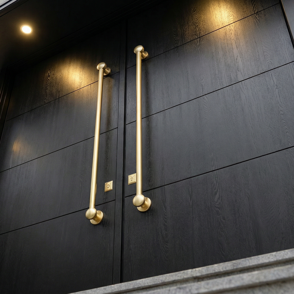 Ebony Double with Brass Round-Bar Pulls