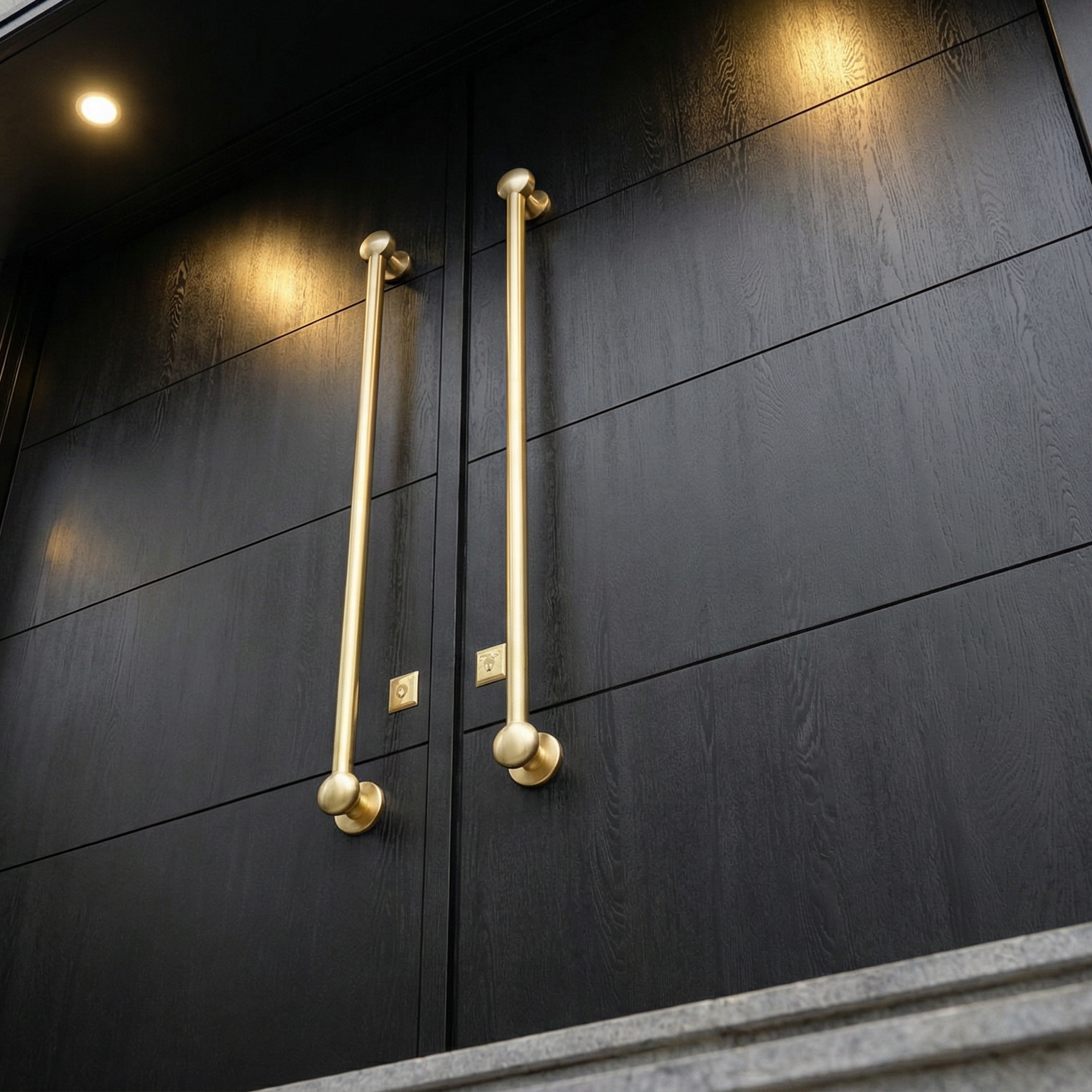 Ebony Double with Brass Round-Bar Pulls