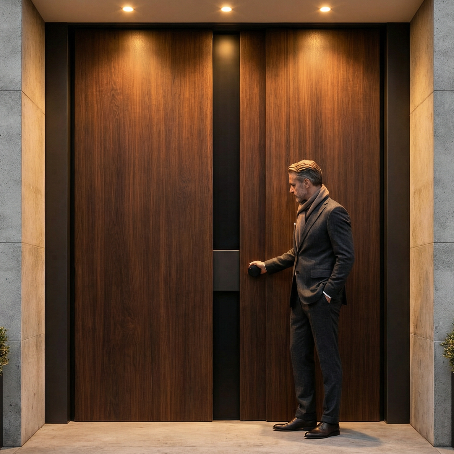Dark Walnut Double with Steel Reveal