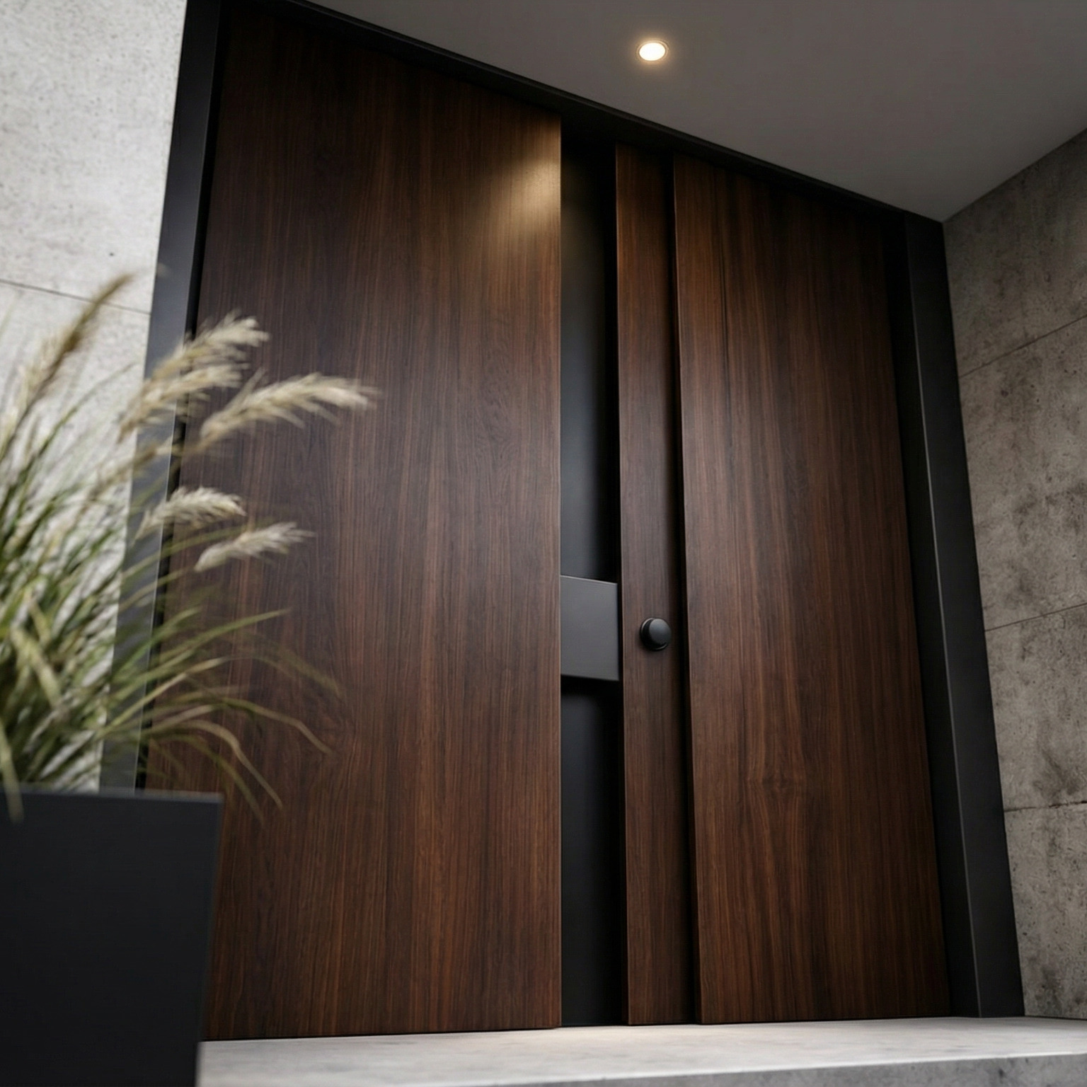 Dark Walnut Double with Steel Reveal