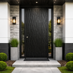 Black Micro-Tile Textured Double with Square Pull Knobs