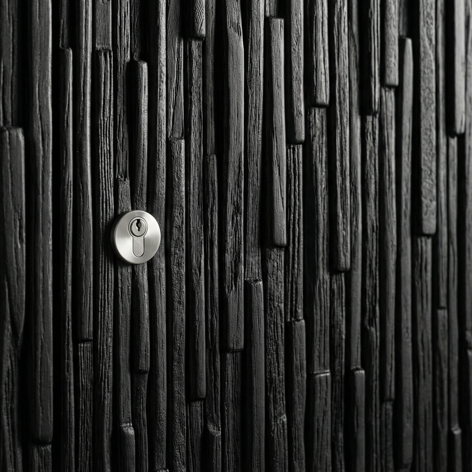 Black Micro-Tile Textured Double with Square Pull Knobs