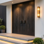Black Micro-Tile Textured Double with Square Pull Knobs