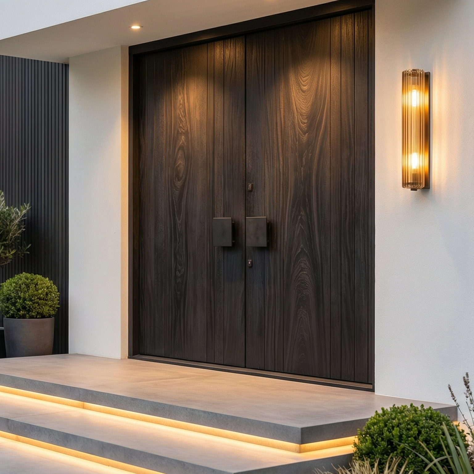 Black Micro-Tile Textured Double with Square Pull Knobs