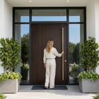 Dark Walnut Reeded Single with Full Glazed Surround Frame