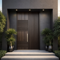 Dark Walnut Mixed-Batten Single with Recessed Louvre Insert