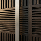 Dark Walnut Mixed-Batten Single with Recessed Louvre Insert