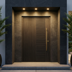 Dark Walnut Mixed-Batten Single with Recessed Louvre Insert