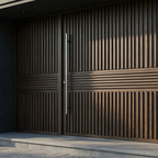 Dark Walnut Mixed-Batten Single with Recessed Louvre Insert