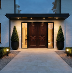 Matte Black Flush Double with Black Glass Insert & Full Glazed Surround
