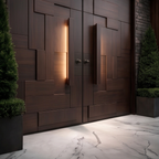 Walnut Geometric Relief Double with Illuminated Central Spine