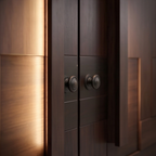 Walnut Geometric Relief Double with Illuminated Central Spine