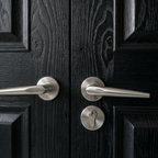 Double Panelled Double Doors - Dark Stained