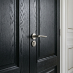 Double Panelled Double Doors - Dark Stained