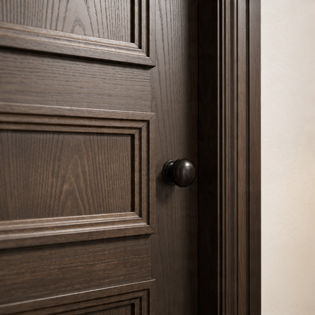 Triple-Panelled Stained Wood