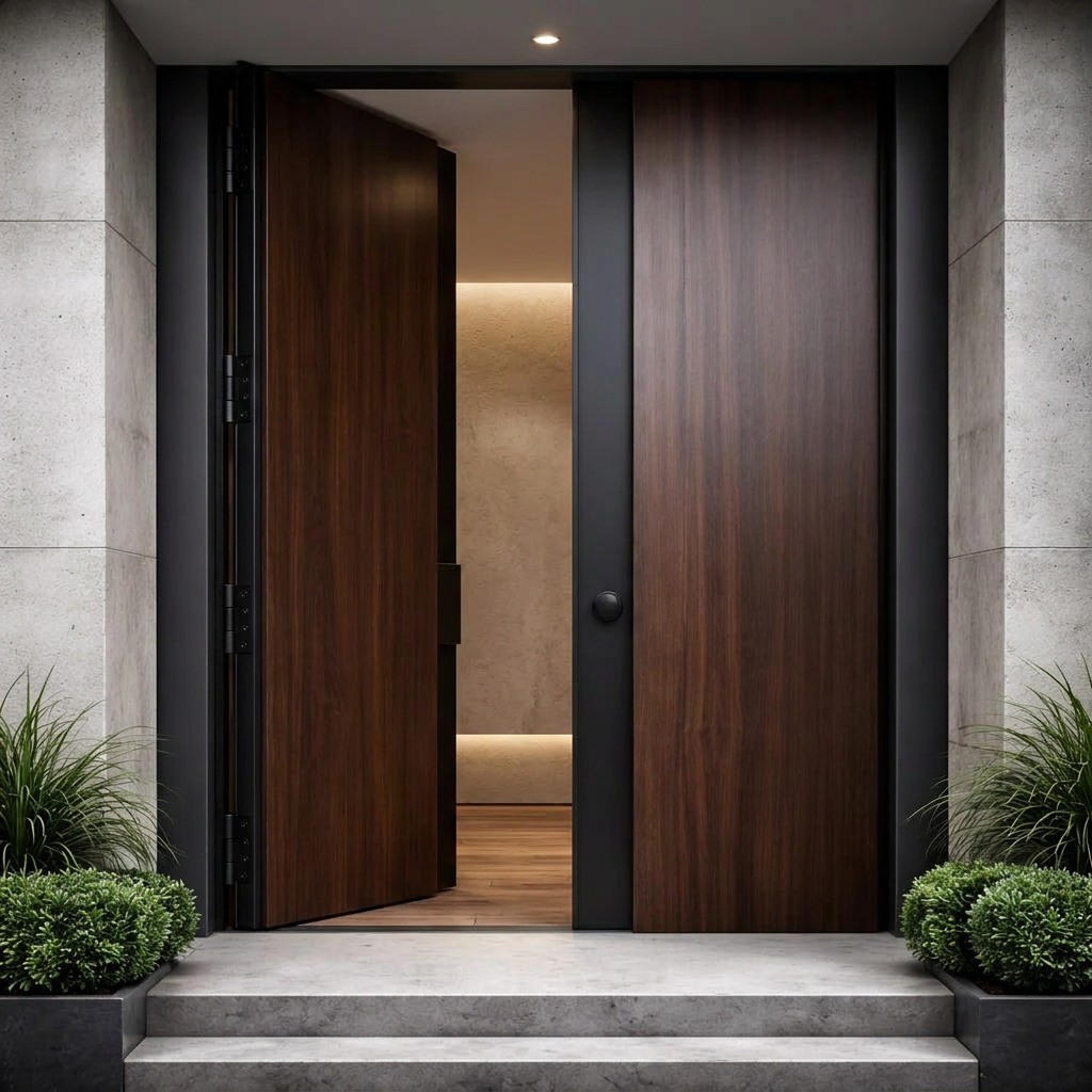 Dark Walnut Double with Steel Reveal