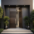 Dark Walnut Mixed-Batten Single with Recessed Louvre Insert