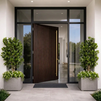 Dark Walnut Reeded Single with Full Glazed Surround Frame