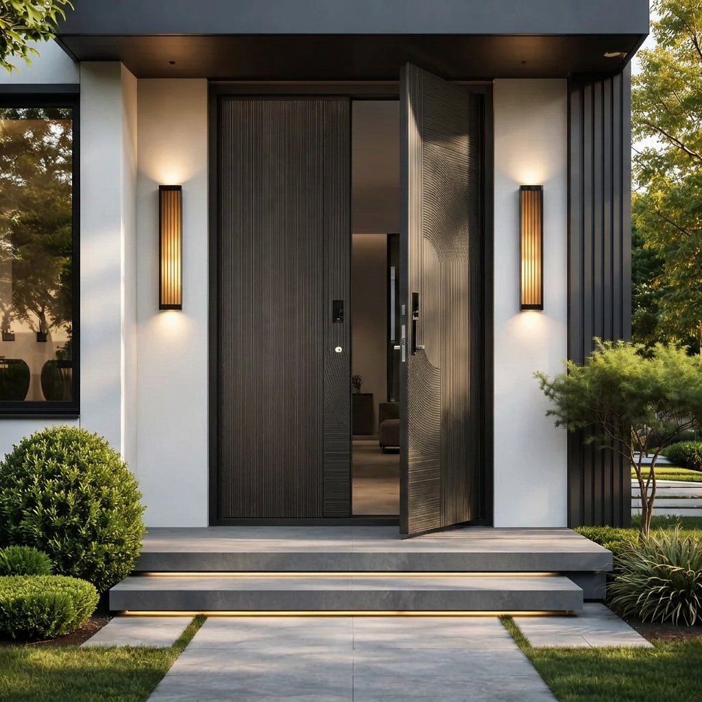 Charcoal Vertical Grain Double with Topographic Relief