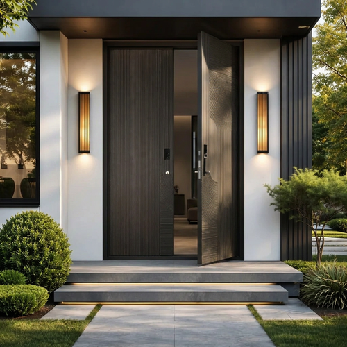 Charcoal Vertical Grain Double with Topographic Relief