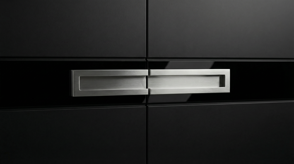 Matte Black Panel Double with Glass Insets & Full Glazed Portal