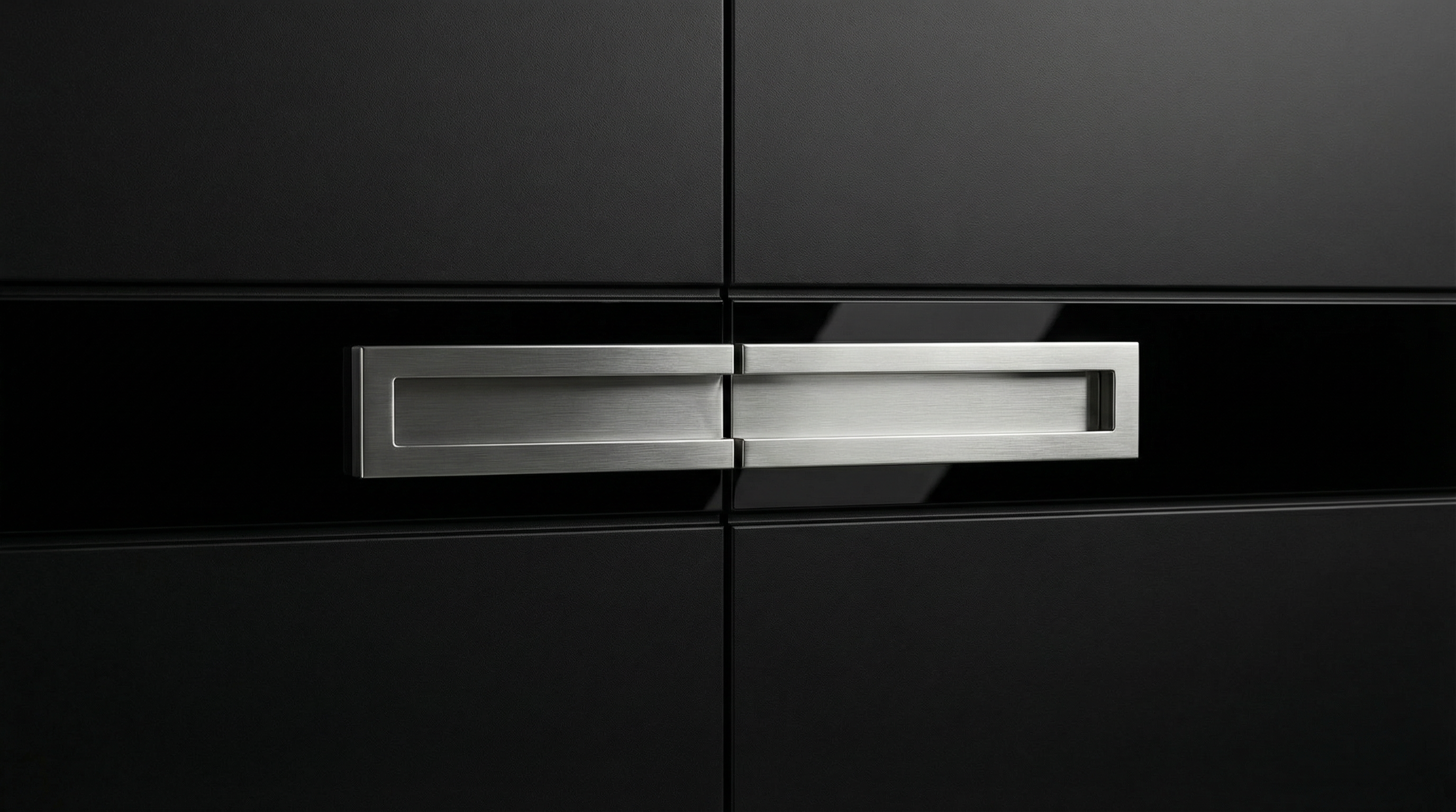 Matte Black Panel Double with Glass Insets & Full Glazed Portal