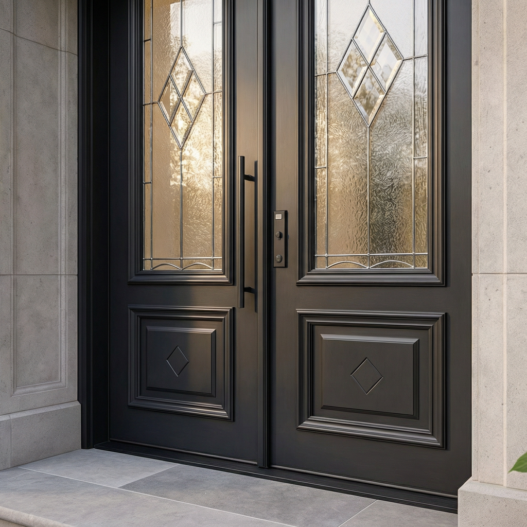 Charcoal Diamond Leaded Double with Lower Panel Detail