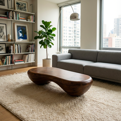 Solid Walnut Organic Coffee Table