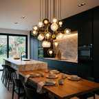 Modern Cluster Pendant Light – Brass & Glass